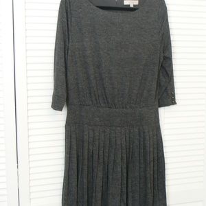 Gray, Pleated Loft Dress
